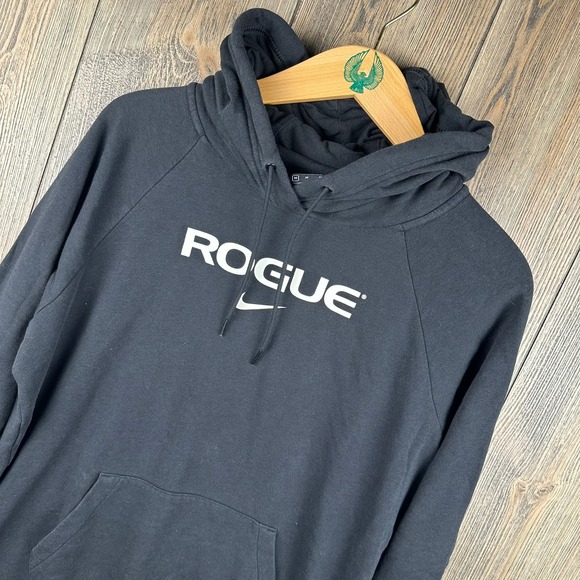 Nike x Rogue Fitness Hoodie Pullover Activewear Workout Gym Black Womens Medium - Picture 1 of 8
